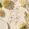 4 Pairs 2 Colors Alloy & Iron Ring Dangle Earrings EJEW-HY0001-31-3