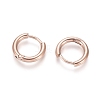 Ion Plating(IP) 304 Stainless Steel Huggie Hoop Earrings EJEW-F111A-13mm-RG-2