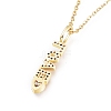 Brass Micro Pave Clear Cubic Zirconia Pendant Necklaces NJEW-L146-28A-G-3