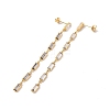 Cubic Zirconia Rectangle Dangle Stud Earrings EJEW-P206-03G-02-2