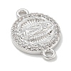 Rack Plating Brass Micro Pave Clear Cubic Zirconia Religion Virgin Mary Connector Charms KK-L224-094P-05-2