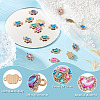 48Pcs 4 Colors Alloy Crystal Rhinestone Connector Charms FIND-SW0001-26-4