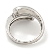 Rack Plating Brass Micro Pave Cubic Zirconia Teardrop Open Cuff Rings for Women RJEW-I104-06P-3
