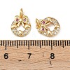 Christmas Brass Micro Pave Cubic Zirconia Charms KK-L255-18G-02-3