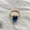 Square 304 Stainless Steel with Glass Finger Rings FS-WG8AAFA-34-1