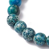 Dyed Natural Imperial Jasper Beads Stretch Bracelets for Men NJEW-JB12197-3