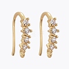 Brass Micro Pave Clear Cubic Zirconia Earring Hook ZIRC-L098-045G-1