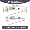 8Pcs 2 Colors Skeleton Halloween Zinc Alloy Brooch JEWB-FH0002-36-2