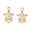 Brass Micro Pave Cubic Zirconia Pendants KK-R219-06G-1