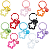 20Pcs 10 Colors Zinc Alloy Keychains KEYC-BBC0001-16-1