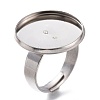 Tarnish Resistant Adjustable 304 Stainless Steel Finger Rings Components STAS-F149-18P-G-3