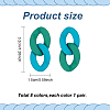 ANATTASOUL 8 Pairs 8 Colors Acrylic Twist Oval Dangle Stud Earrings for Woman EJEW-AN0004-07-2