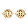 Brass Micro Pave Clear Cubic Zirconia Connector Charms KK-F919-26G-1