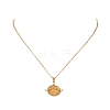 Natural Yellow Hematoid Quartz Copper Wire Wrapped Planet Pendant Brass Cable Chain Necklaces for Women NJEW-TA00260-03-2