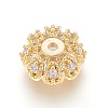 Multi-Petal Brass Micro Pave Cubic Zirconia Bead Caps ZIRC-F088-038G-1