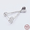 Anti-Tarnish Rhodium Plated 925 Sterling Silver Micro Pave Cubic Zirconia Pendant Bails STER-E054-13P-3