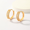 Fashionable and Elegant Brass Pave Clear Cubic Zirconia Hoop Earrings for Women SX8921-1