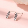 Teardrop Brass Micro Pave Clear Cubic Zirconia Stud Earrings EJEW-H180-26P-1