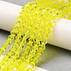 Transparent Electroplate Glass Beads Strands EGLA-A039-T4mm-L21-4
