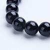 Natural Black Agate(Dyed & Heated) Beaded Stretch Bracelets BJEW-P072-F06-2