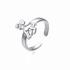 Non-Tarnish 304 Stainless Steel 12 Constellations/Zodiac Signs Open Cuff Ring for Women RJEW-S405-156P-L-3