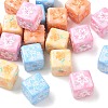 Carved Opaque Acrylic European Beads AC-CBA1172-01-1
