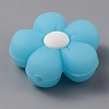 Flower Luminous Silicone Beads SIL-WH0008-37J-3
