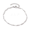 304 Stainless Steel Bar Link Chain Bracelets for Women BJEW-JB10589-02-1
