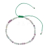 Natural Fluorite &  Electroplate Non-magnetic Synthetic HematiteRound Bead Braided Beaded Bracelets for Women BJEW-JB13434-02-2