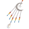 Moon & Star Tibetan Style Alloy Charm Hanging Ornaments HJEW-TA00246-4