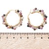2 Pairs 2 Styles Natural Multicolor Tourmaline  Hoop Earrings EJEW-JE06942-5