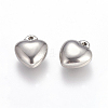 Tarnish Resistant 304 Stainless Steel Puffed Heart Charms X-STAS-K002-21A-1