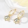 Brass Clear Cubic Zirconia Hoop Earrings EJEW-Q014-26G-1