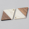 Opaque Resin & Walnut Wood Pendants RESI-S389-012A-C04-2