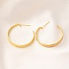 Rack Plating C-Shaped Brass Stud Earrings EJEW-H143-24G-2