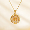 Vintage Brass Pave Cubic Zirconia Hollow Round Religion Virgin Mary Pendant Necklaces for Women EZ3168-1-2