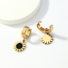 Elegant Sunflower Stainless Steel Hoop Earrings SR6616-1