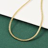 Brass Flat Snake Chain Necklace NJEW-R260-01G-1