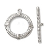 Brass Micro Pave Clear Cubic Zirconia Toggle Clasps KK-N254-79P-2