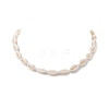 Natural Cowrie Shell & Synthetic Turquoise Braided Beaded Necklace for Women NJEW-JN04253-01-2