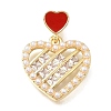 Brass Micro Pave Clear Cubic Zirconia Pendants KK-C263-06G-1