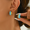 Vintage Stainless Steel Enamel C-shaped Earrings for Women RW3293-3-1