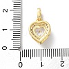 Brass Micro Pave Clear Cubic Zirconia Pendants KK-L227-006G-3