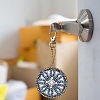 Acrylic Diamond Flat Round Pendant Keychain Kits PW-WG62905-01-3