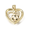 Brass Micro Pave Clear Cubic Zirconia Pendants KK-C262-09B-G-1