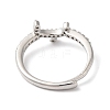 Rack Plating Brass Cubic Zirconia Arabic Letters Adjustable Rings for Women RJEW-S407-10P-15-3