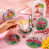 DIY Flamingo Theme Diamond Painting Acrylic Cup Mat Kits DIY-TAC0023-29-8