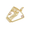 Brass Micro Pave Cubic Zirconia Pendants KK-D409-43G-C-2