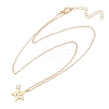 Brass Pave Clear Cubic Zirconia Smiling Face Star Pendant Necklaces KK-CBA6599-04A-G-2