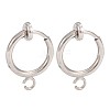 Brass Clip-on Hoop Earring Findings KK-P102-01P-1